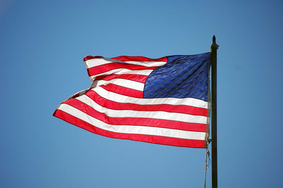 american flag American flag hoisted on pole symbol